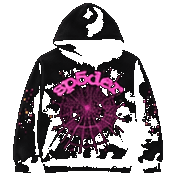 SP5DER Black Pink Web Hoodie