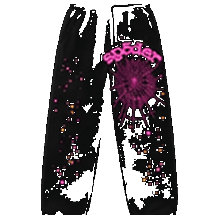 SP5DER Black Pink Web Sweatpants