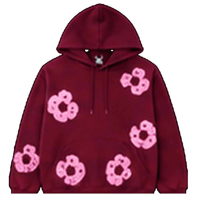 SP5DER Burgundy Floral Sweatpants