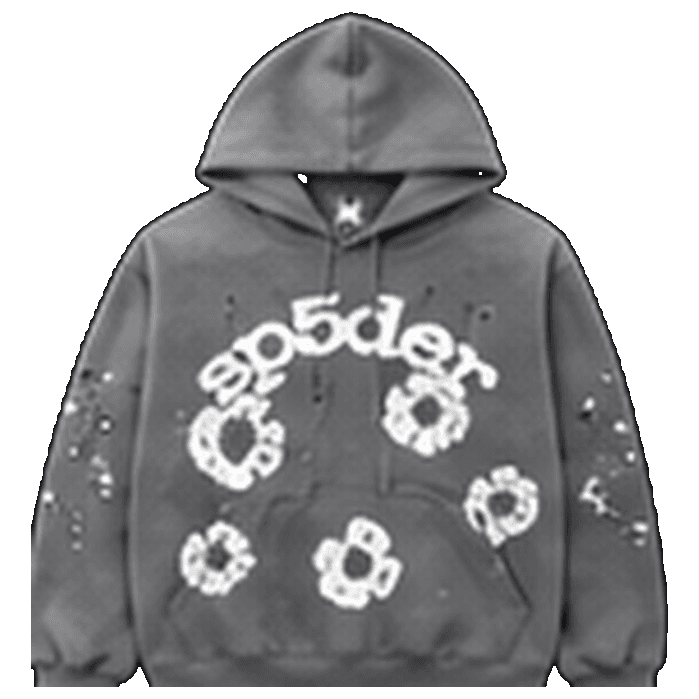 SP5DER Grey Floral Hoodie